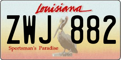 LA license plate ZWJ882