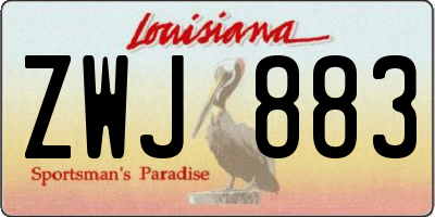 LA license plate ZWJ883