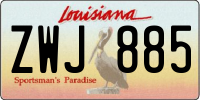 LA license plate ZWJ885