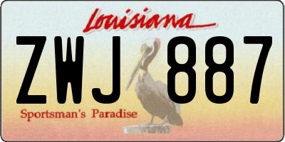 LA license plate ZWJ887