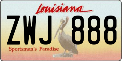 LA license plate ZWJ888