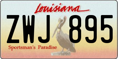 LA license plate ZWJ895