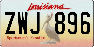 LA license plate ZWJ896