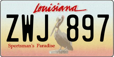 LA license plate ZWJ897