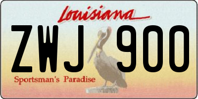 LA license plate ZWJ900