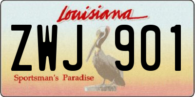 LA license plate ZWJ901