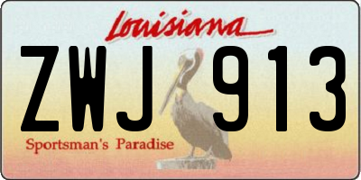 LA license plate ZWJ913