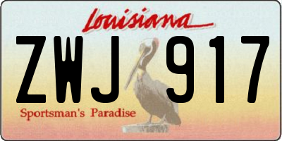 LA license plate ZWJ917