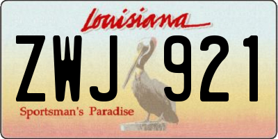 LA license plate ZWJ921