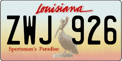 LA license plate ZWJ926