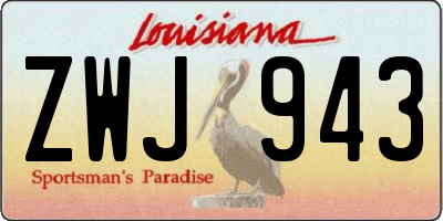 LA license plate ZWJ943