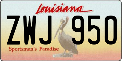 LA license plate ZWJ950
