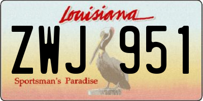 LA license plate ZWJ951
