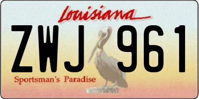 LA license plate ZWJ961