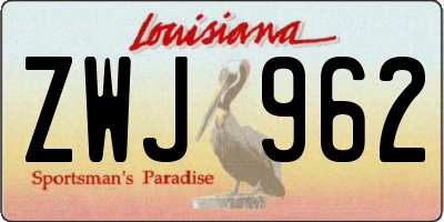 LA license plate ZWJ962