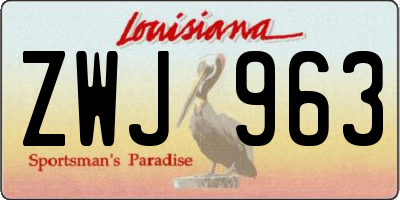 LA license plate ZWJ963