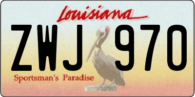 LA license plate ZWJ970