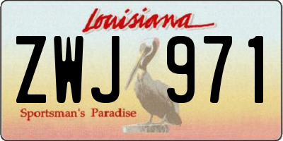 LA license plate ZWJ971