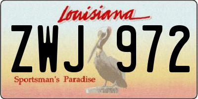 LA license plate ZWJ972