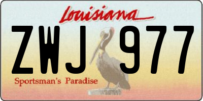 LA license plate ZWJ977