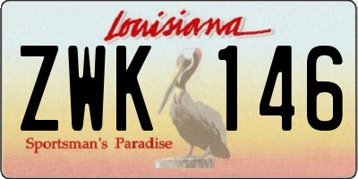 LA license plate ZWK146