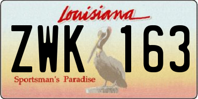 LA license plate ZWK163