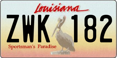 LA license plate ZWK182