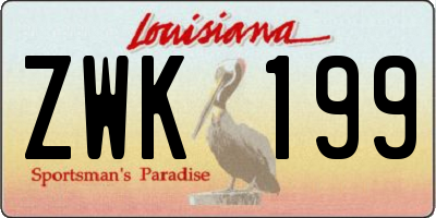 LA license plate ZWK199