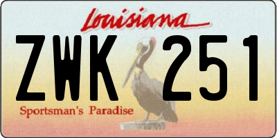 LA license plate ZWK251