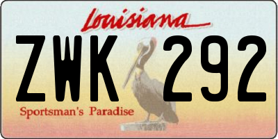 LA license plate ZWK292