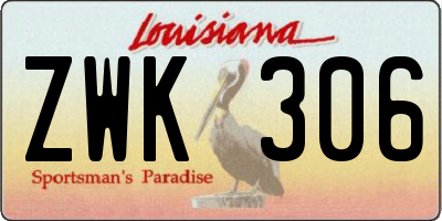 LA license plate ZWK306