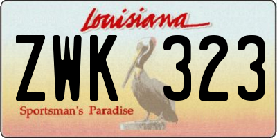 LA license plate ZWK323