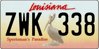 LA license plate ZWK338