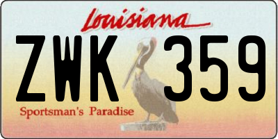 LA license plate ZWK359