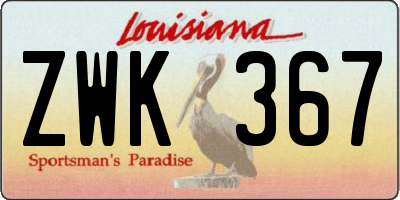 LA license plate ZWK367