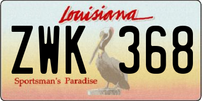 LA license plate ZWK368