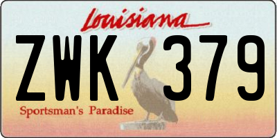 LA license plate ZWK379