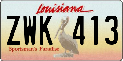 LA license plate ZWK413