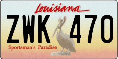 LA license plate ZWK470