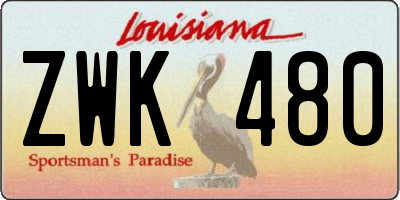 LA license plate ZWK480