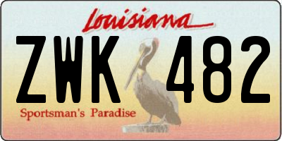 LA license plate ZWK482