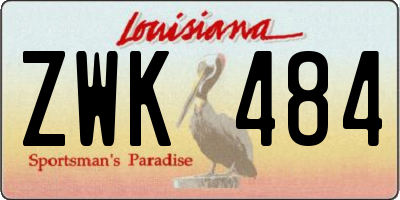 LA license plate ZWK484