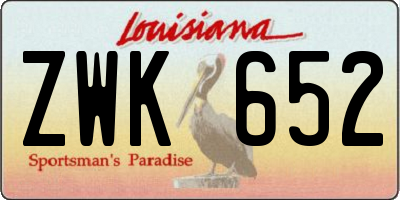 LA license plate ZWK652