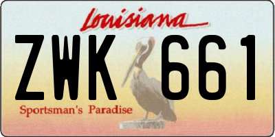 LA license plate ZWK661