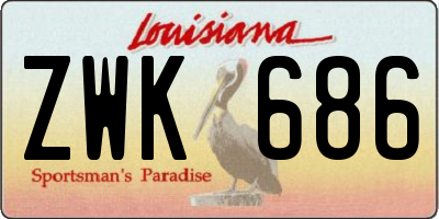 LA license plate ZWK686