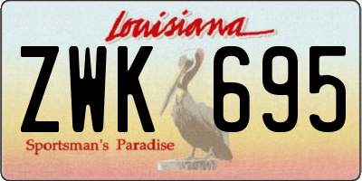 LA license plate ZWK695