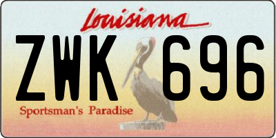 LA license plate ZWK696