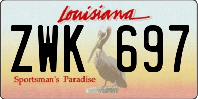 LA license plate ZWK697