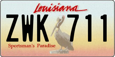 LA license plate ZWK711