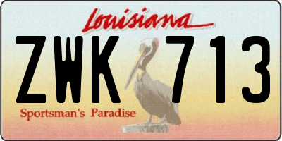 LA license plate ZWK713